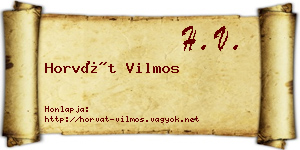 Horvát Vilmos névjegykártya