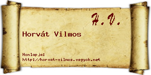 Horvát Vilmos névjegykártya